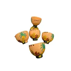 Hand-Painted Arabic Coffee Cups, 6 Pieces