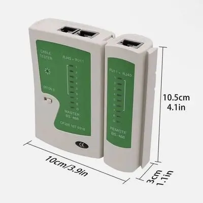 جهاز اختبار كابلات الشبكة متعدد الوظائف RJ45 و RJ11 بتقنية LED