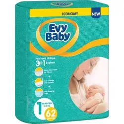 Evy Baby Economy Diapers No.1 62pcs