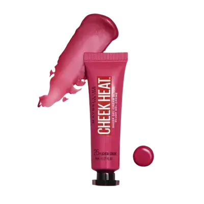 Cheek Heat Gel Cream Blush Sheer Flush Of Color 25 Fuchsia Spark 8ml - Maybelline