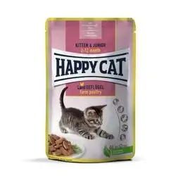 HAPPY CAT Young 2-12 months kitten & junior with Farm Poultry 85g