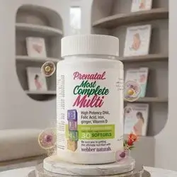 Prenatal Most Complete Multi with Folic Acid, DHA, Ginger and Vitamin D webber naturals (30 softgels)