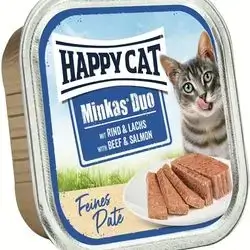 Happy cat with beef,salmon