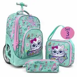 Jasmine Star 3-Piece Trolley School Bag Set