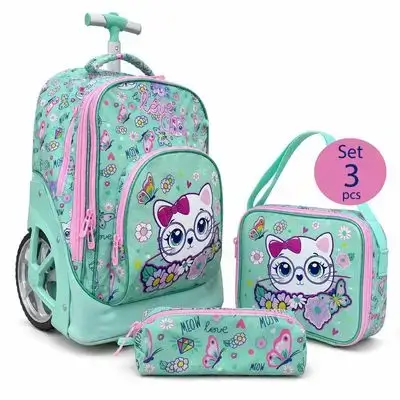 Jasmine Star 3-Piece Trolley School Bag Set