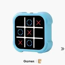 Electronic Tic-Tac-Toe Malfunction Board Game – Portable Indoor Educational Toy for Children & Party Gift (Tic Tac Toe XO X O) - Blue