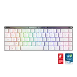 ASUS ROG Falchion RX Low Profile 65% Compact Wireless Gaming Keyboard, Pre-lubed ROG RX Red Low-Profile Optical Switches, Silicone Dampening Foam, Interactive Touch Panel, RGB-White, UK Layout