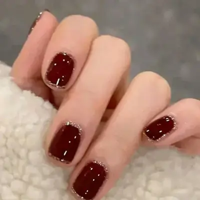 24 Pieces Of Short Square Minimalist Style Printed False Nails