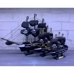 Oster Decorative Wooden Ship Model 20 Cm Black
