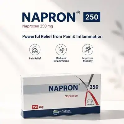 NAPRON 250 (Naproxen 250mg) 20 Tablets