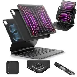 Rebound Magnetic Keyboard/iPad Pro 12.9″ (6th/5th/4th/3rd Gen) Case 360 - US Layout-Black
