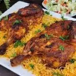 Whole Chicken On Rice Platter