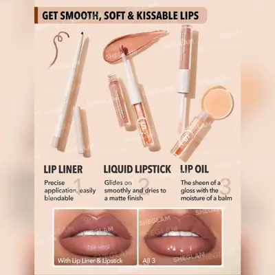 SG SHEGLAM Soft 90's Glam Lip Liner And Lip Duo Set Shade 04