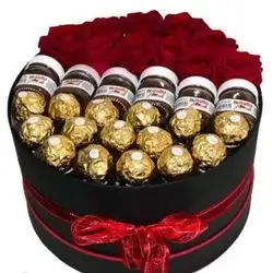 Box Of Chocolates And Flowers