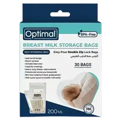 Breast Milk Storage Bags 200ml 30 Bags OPM-1079 _ Optimal
