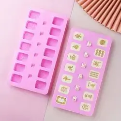 1pc Silicone Mahjong Mold Set, Chocolate Cake Baking Decoration Mahjong Molds, DIY Creative Ice Cube Molds, Kitchen Accessories, Baking Tools, DIY Supplies