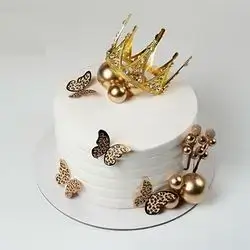Vanilla Birthday Cake with Crown Decoration - K5