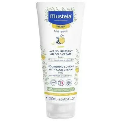 Mustela Nourishing Lotion with Cold Cream and Beeswax- 200ml | موستيلا لوشن لجسم الأطفال مع كريم بارد - 200 مل