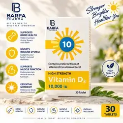 BARFA Pharma High Strength Vitamin D3 – 10,000 IU – 30 Tablets