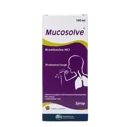 Mucosolve (Bromhexine 4mg/5ml) Strawberry Liquid Flavor 100ml _ Pioner