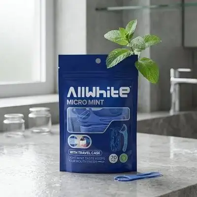 AllWhite Micro Mint Floss Picks