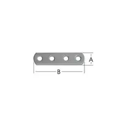 Round Head Mending Plates - Stainless 15X100