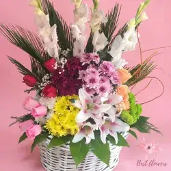 Basket Of Flowers-Colors