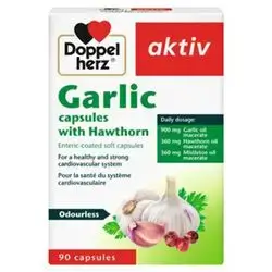 Garlic Capsules with Hawthorn 90 Capsules_Doppel herz aktiv