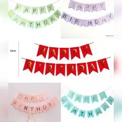 Set happy birthday party bunting