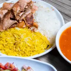 Rice And Broth With Meat Doner