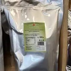 Dark off instant coffee freeze dried with cardamom