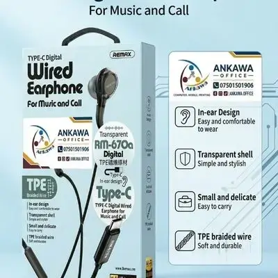 Remax Type-C Wired Earphone For Music And Call