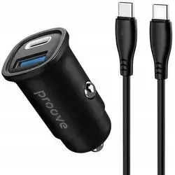 Proove Car Charger Flash 30W (Type-C + USB) + Cable Type-C to Type-C black