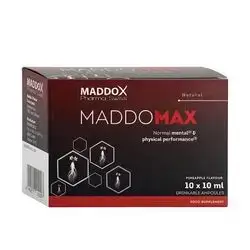 Maddomax royal jelly & ginseng dried extractامبولات مادوماكس ممكل غذائي مع غذاء ملكات النحل المجفف بالتجميد (رويال جلي) والجينسنك