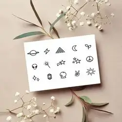 1 Sheet Small minimalist Designs Temporary Tattoo For Men And Woman Waterproof Body Tattoo