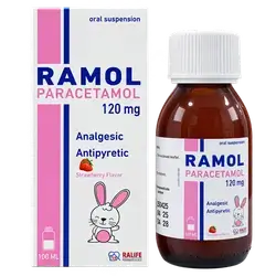 Ramol (Paracetamol 120mg/5ml) Strawberry Flavor Oral Suspension 100ml _ RALIFE
