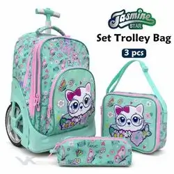 Jasmine Star 3-Piece Trolley School Bag Set