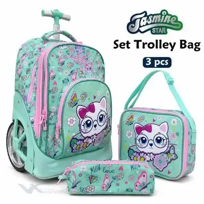 Jasmine Star 3-Piece Trolley School Bag Set