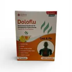 Doloflu Paracetamol, Guaifenesin & Phenylephrine Hydrochloride Powder Oral Solution Cold & Flu 10 Sachets