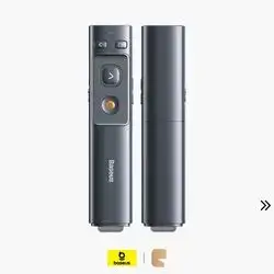 Baseus Orange Dot Wireless Presenter Pointer (Red Laser) - Grey