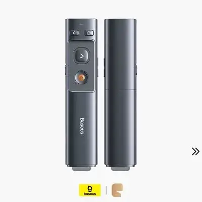 Baseus Orange Dot Wireless Presenter Pointer (Red Laser) - Grey