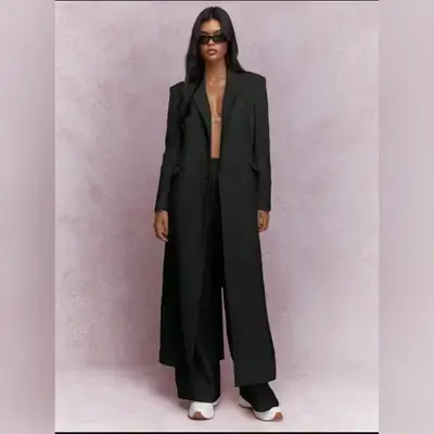 MISSGUIDED Ankle Length Longline Double Breasted Blazer - Medium