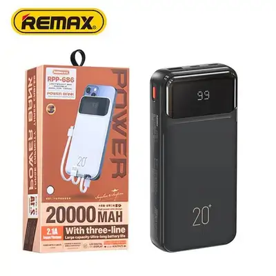 Remax Powerbank 20,000mAh Charging Cables RPP-686