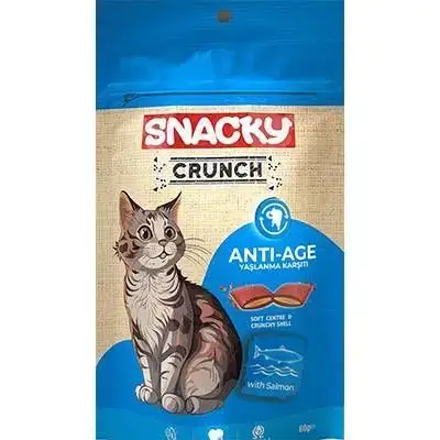 مكافآت للقطط بنكهة السلمون – Snacky Crunch Anti-Age