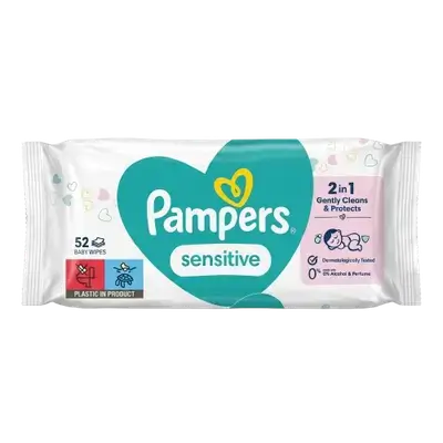 Sensitive Gently Cleans & Protects Baby Wipes 52Pcs _ Pampers