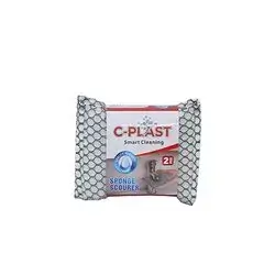 C-Plast Dishwashing Sponge Scourer 2 Pcs