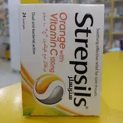 Strepsils  Orange whith Vitamin C 100mg  24 Lozenges