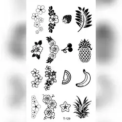 1 Sheet flower pineapple fruits small temporary tattoo fake