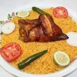 Half Chicken On Rice Platter