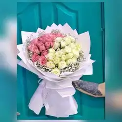 Special Imported Natural Rose Bouquet – 80 Flowers